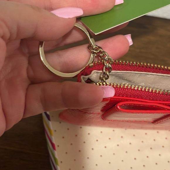 Kate Spade Cherry Red Patent Clutch with Storybook Lining NWOT - Picture 6 of 9